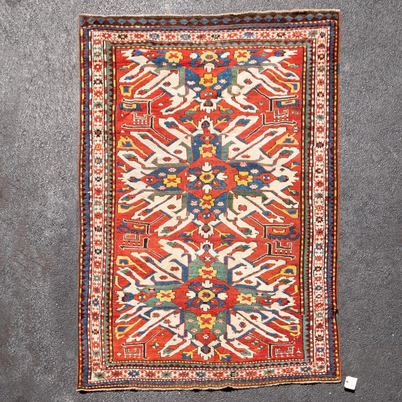 KAZAK HANDWOVEN WOOL CARPET, 4'