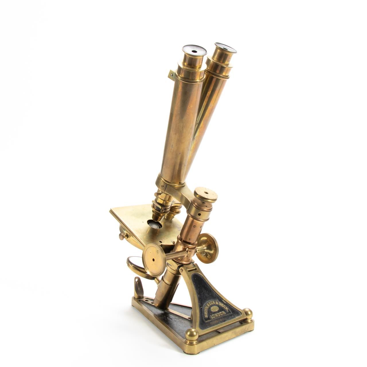 LATE 19TH C. JOSEPH FRANKS BRASS MICROSCOPE