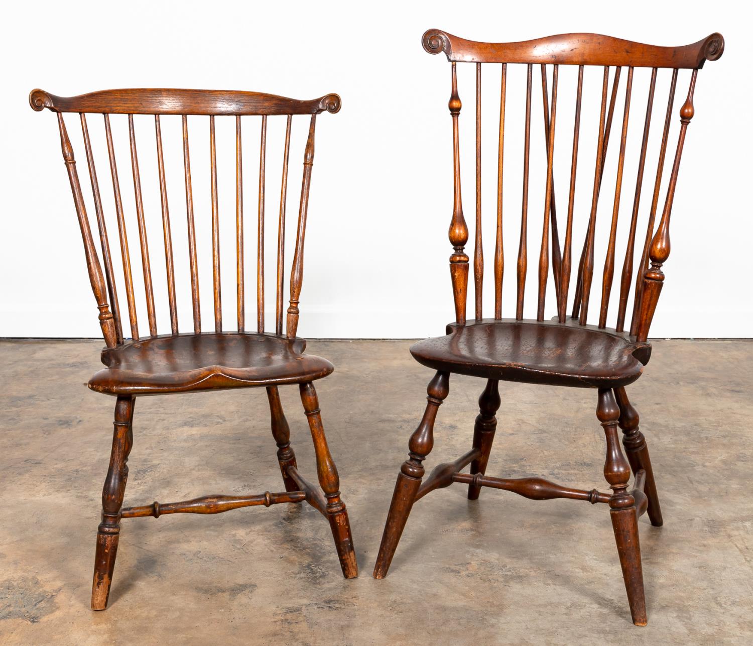 TWO WINDSOR SIDE CHAIRS, ONE WALLACE