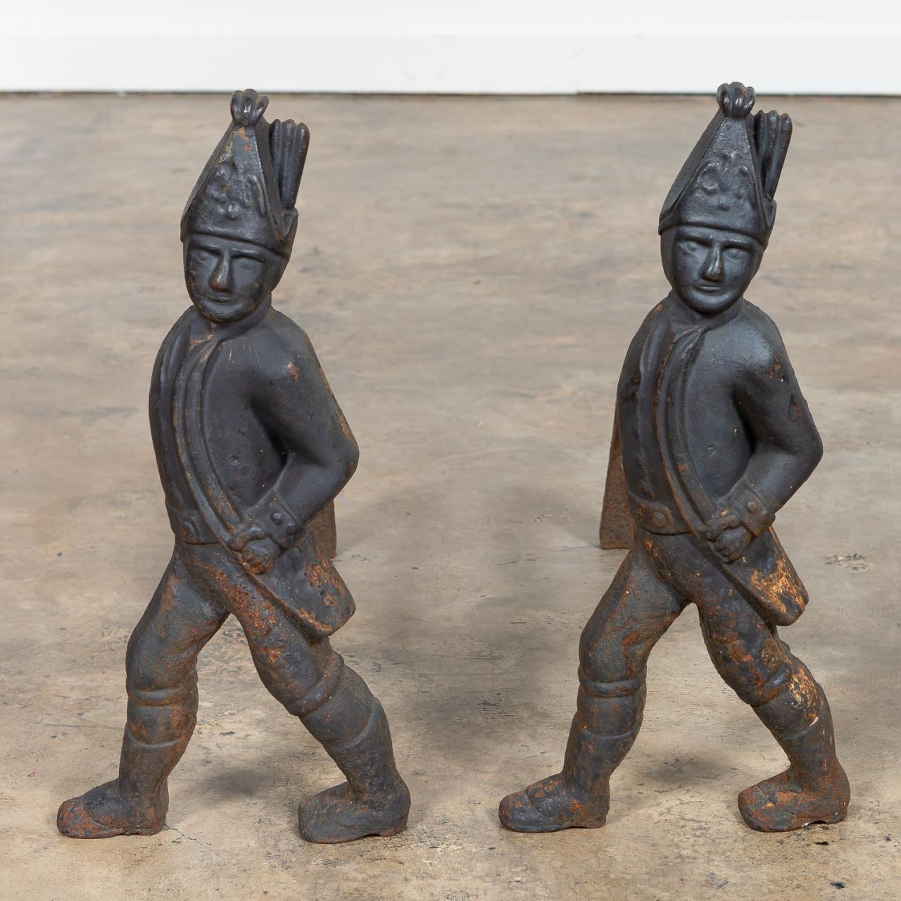 PAIR, CAST IRON HESSIAN SOLDIER