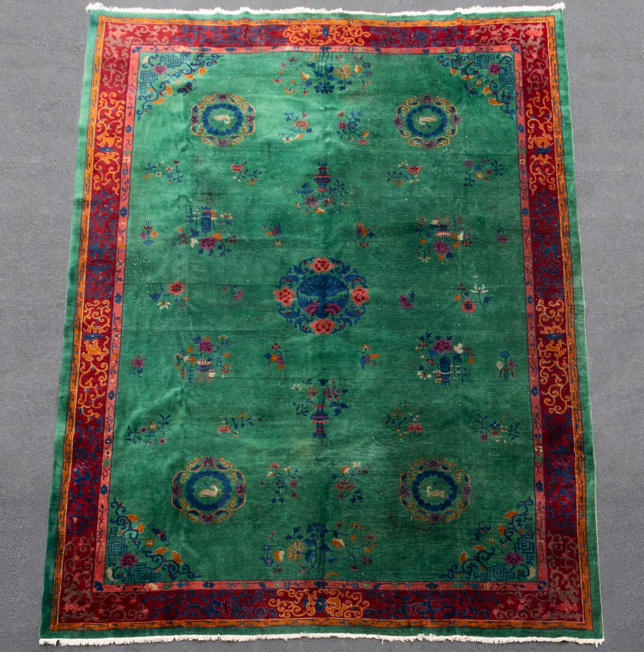 HAND WOVEN CHINESE ART DECO CARPET 35de40