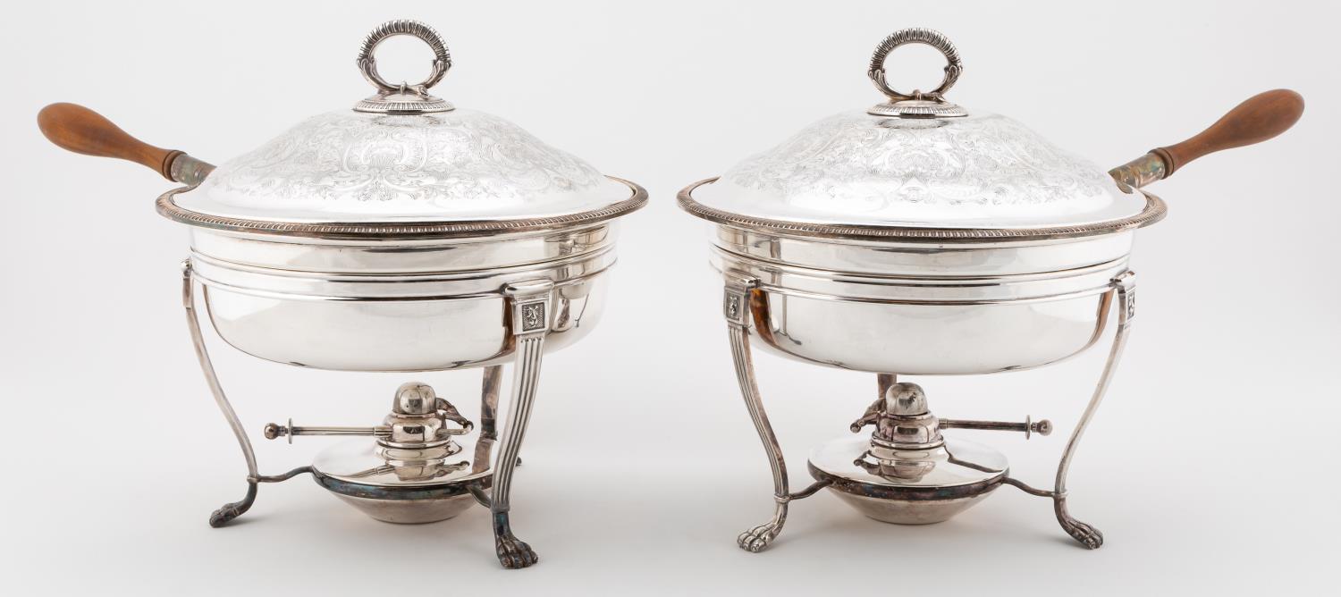 PAIR BARKER BROS SILVERPLATE CHAFING 35de4c