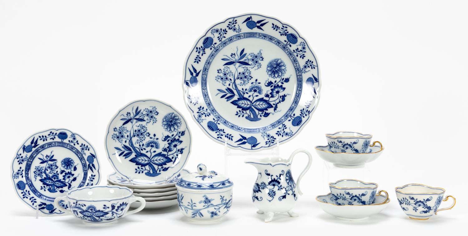 16 PCS, BLUE ONION PORCELAIN, INCLUDING