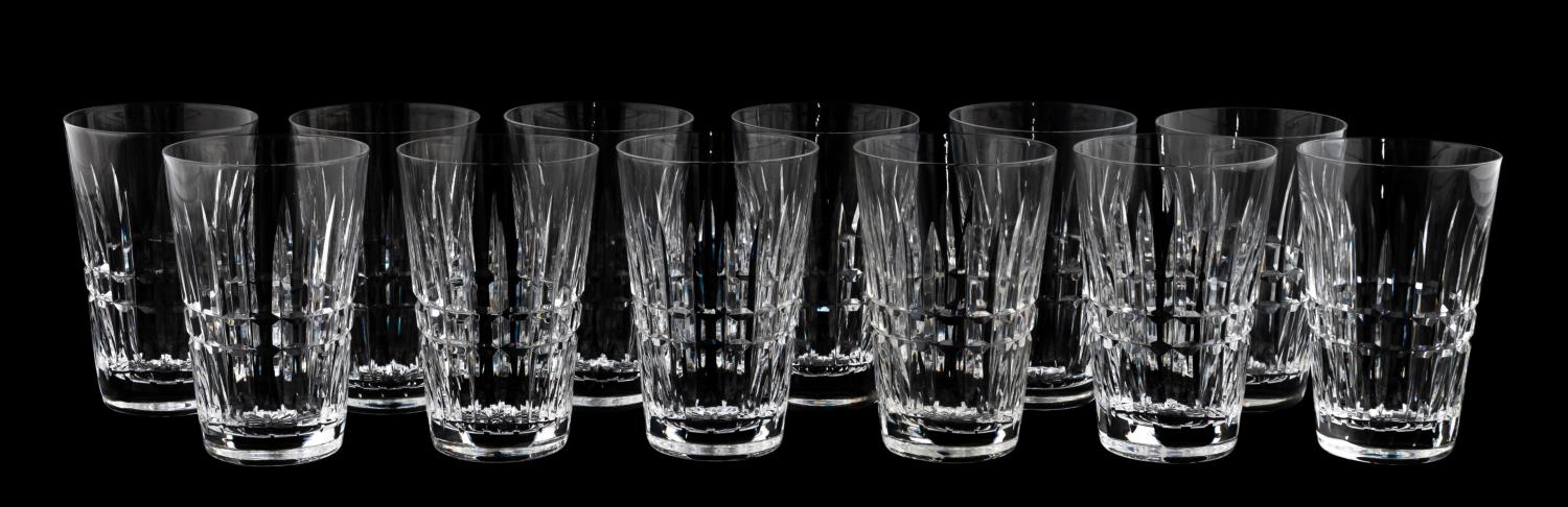 12 PCS, WATERFORD CRYSTAL, "GLENMORE"