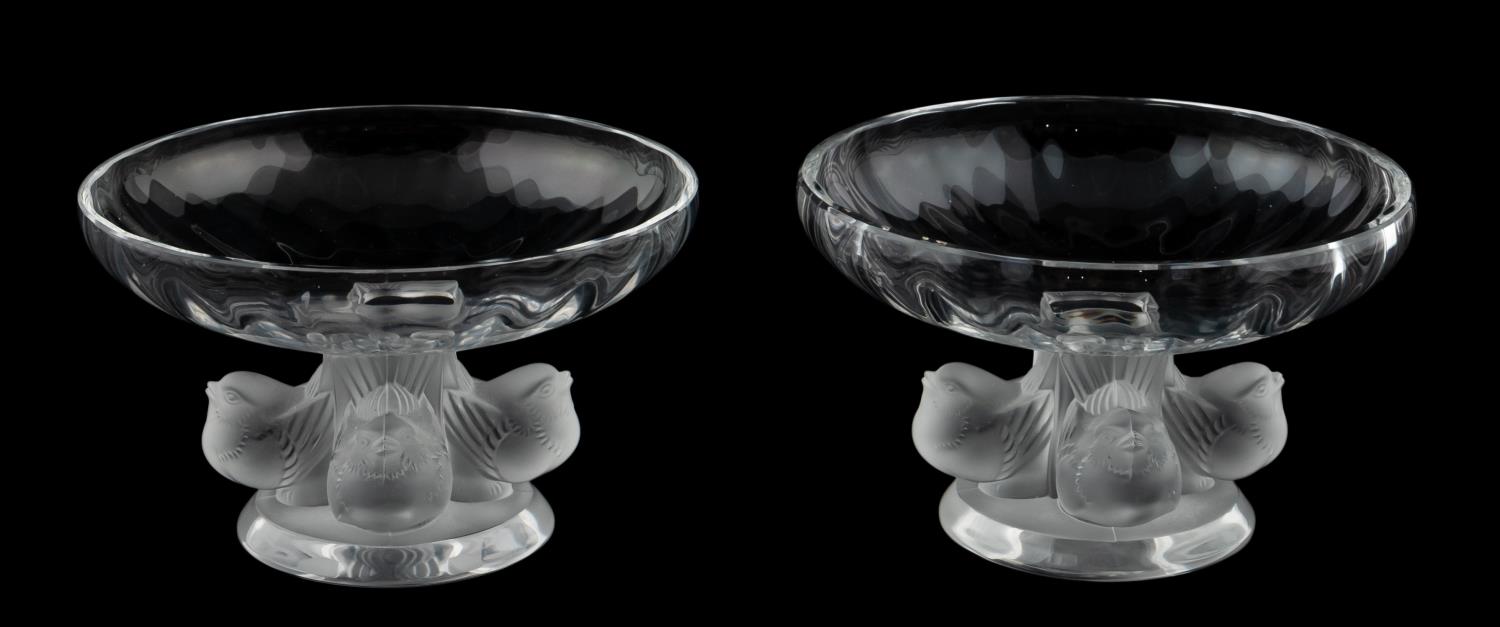 PAIR LALIQUE CRYSTAL NOGENT  35df5a