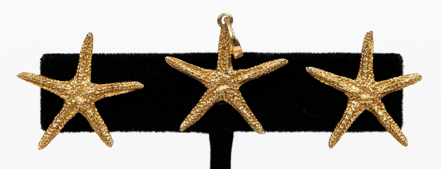 14K YELLOW GOLD STARFISH EARRING 35df80