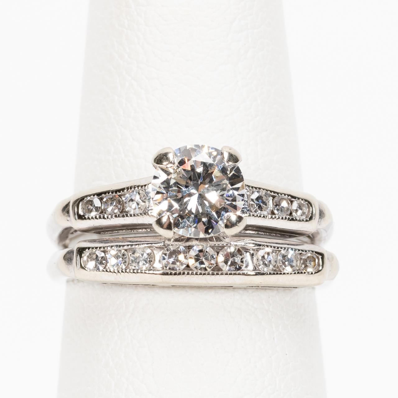 14K WHITE GOLD & DIAMOND WEDDING