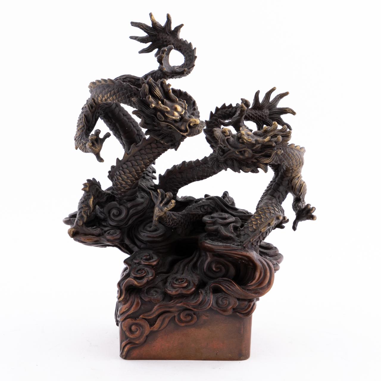 JAPANESE BRONZE SCULPTURE OF DRAGONS 35e02f