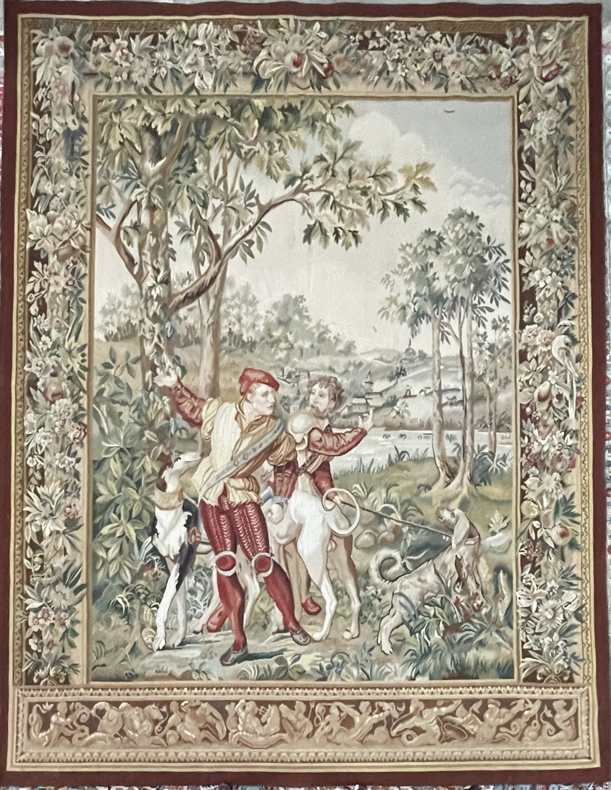  MAXIMILIAN STYLE HUNT SCENE TAPESTRY 35e027