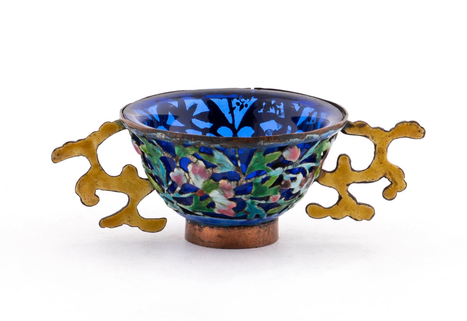 CHINESE ENAMELED WINE CUP WITH