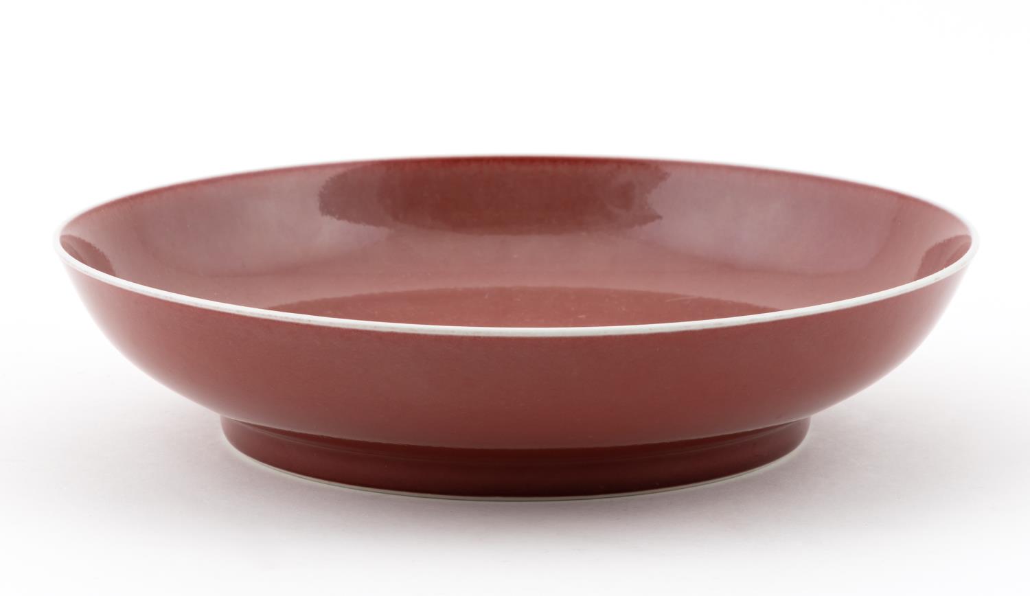 CHINESE OXBLOOD PORCELAIN LOW BOWL,