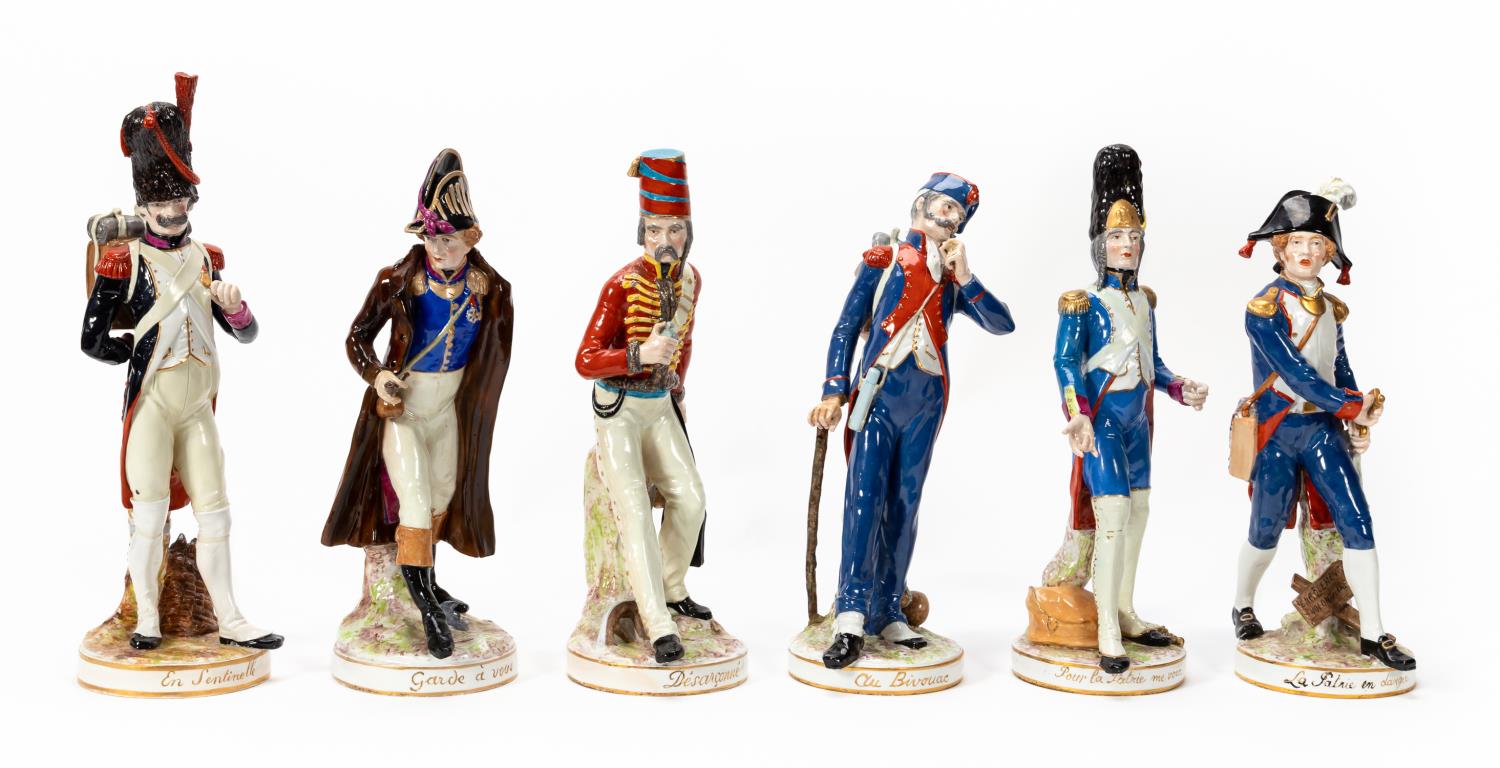 6 FRENCH PORCELAIN SOLDIER FIGURES,