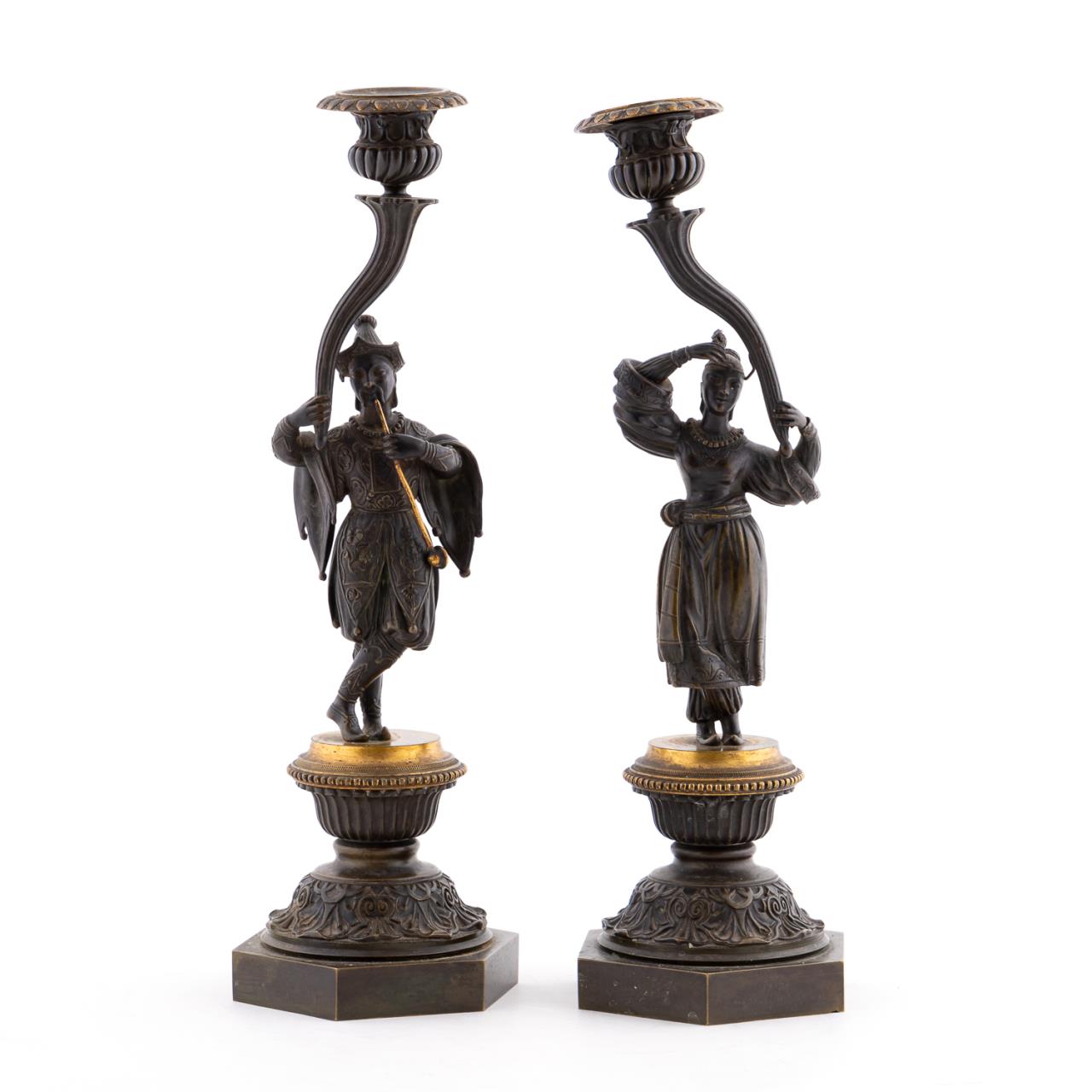 PAIR 19TH C ORIENTALIST BRONZE 35e13a