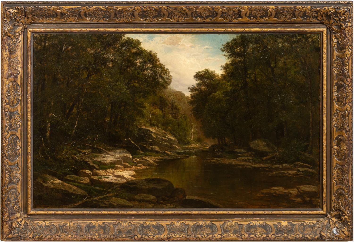 1872 GEORGE HETZEL RIVER LANDSCAPE  35e15c