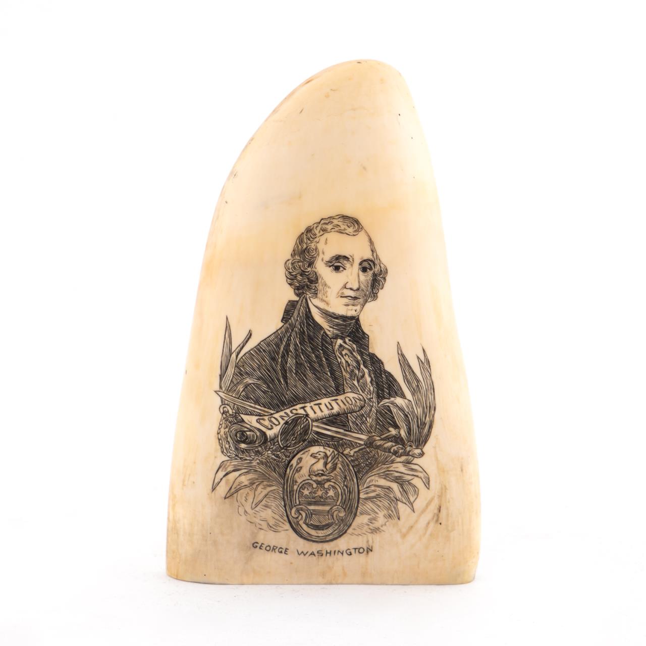 SCRIMSHAW TOOTH DEPICTING GEORGE 35e1d8