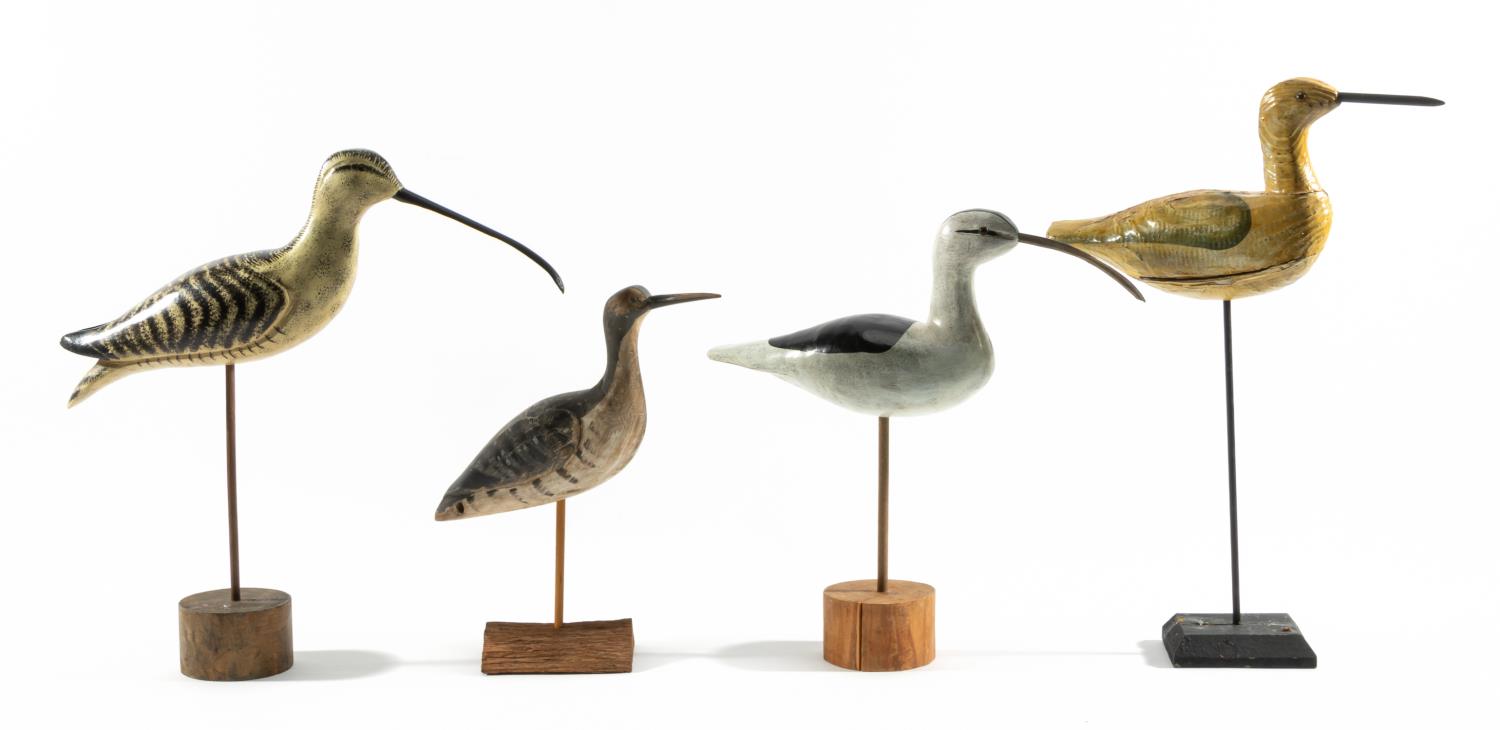 COLLECTION OF FOUR SHOREBIRDS ON