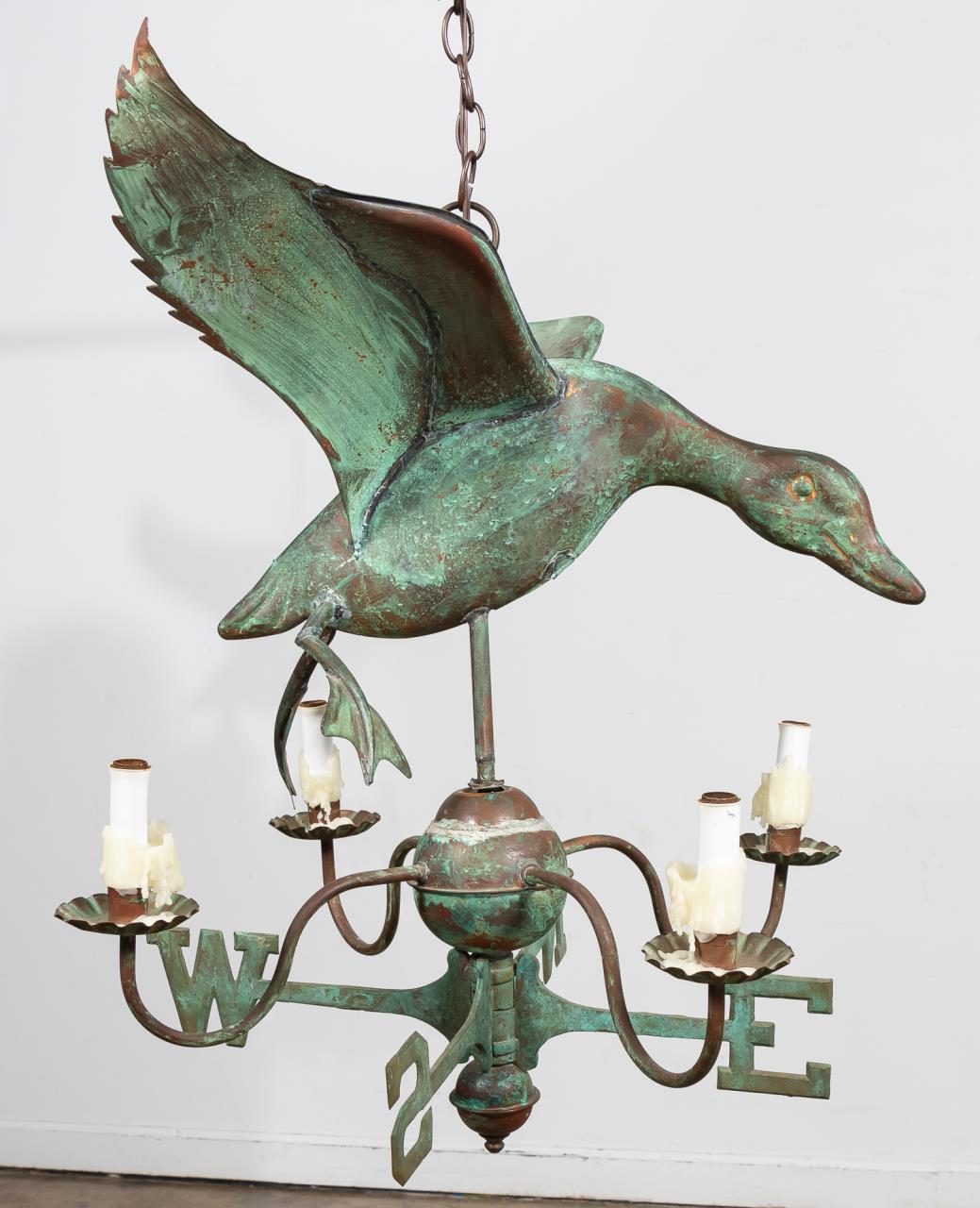 PATINATED DUCK WEATHERVANE 4 LIGHT 35e1e5