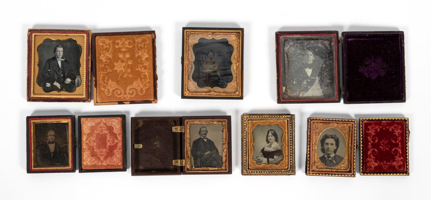 PHOTOGRAPH GROUPING, DAGUERREOTYPES,