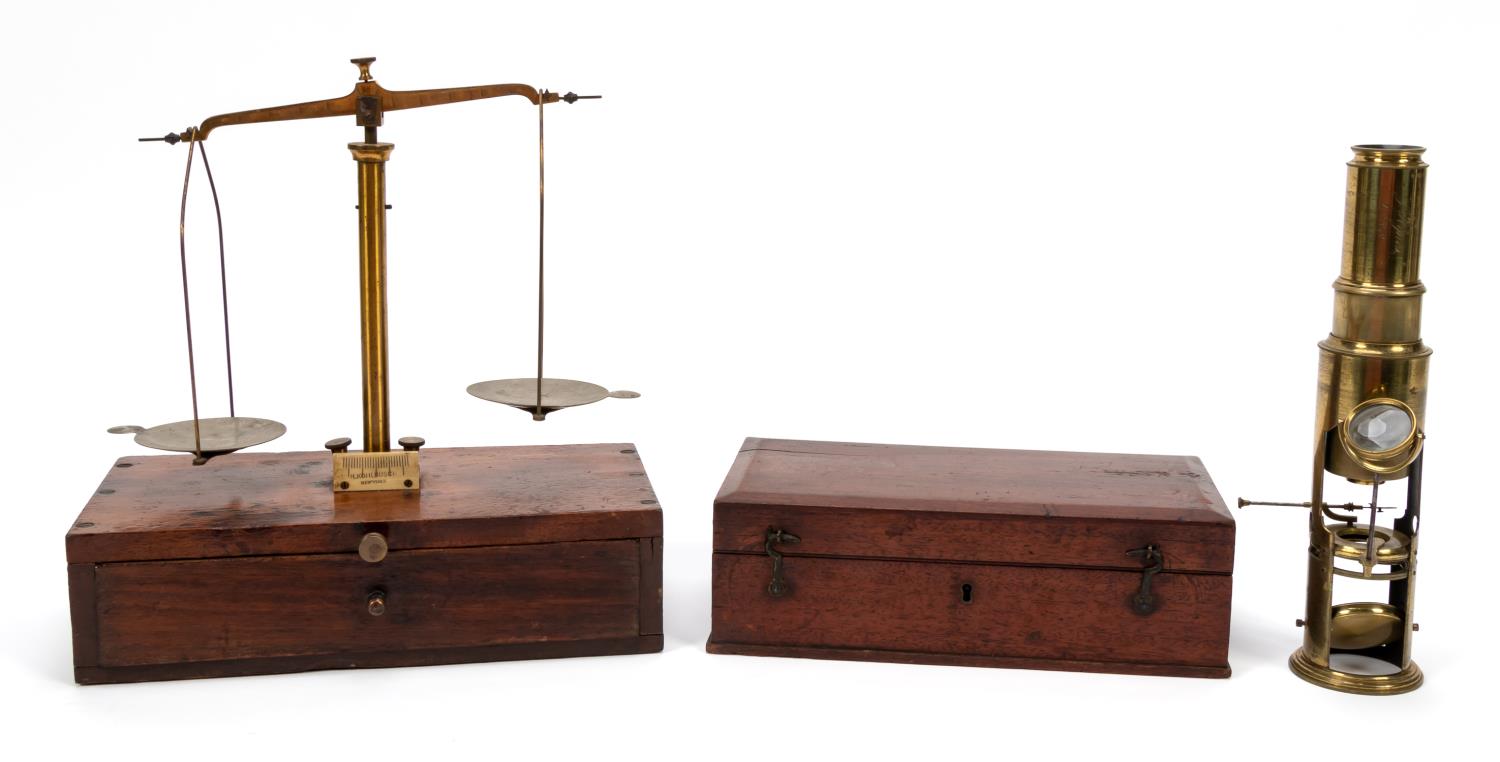 19TH C. BRITISH MICROSCOPE AND