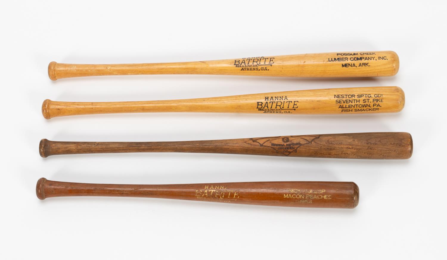 FOUR HANNA BATRITE MINI BATS, ADVERTISING