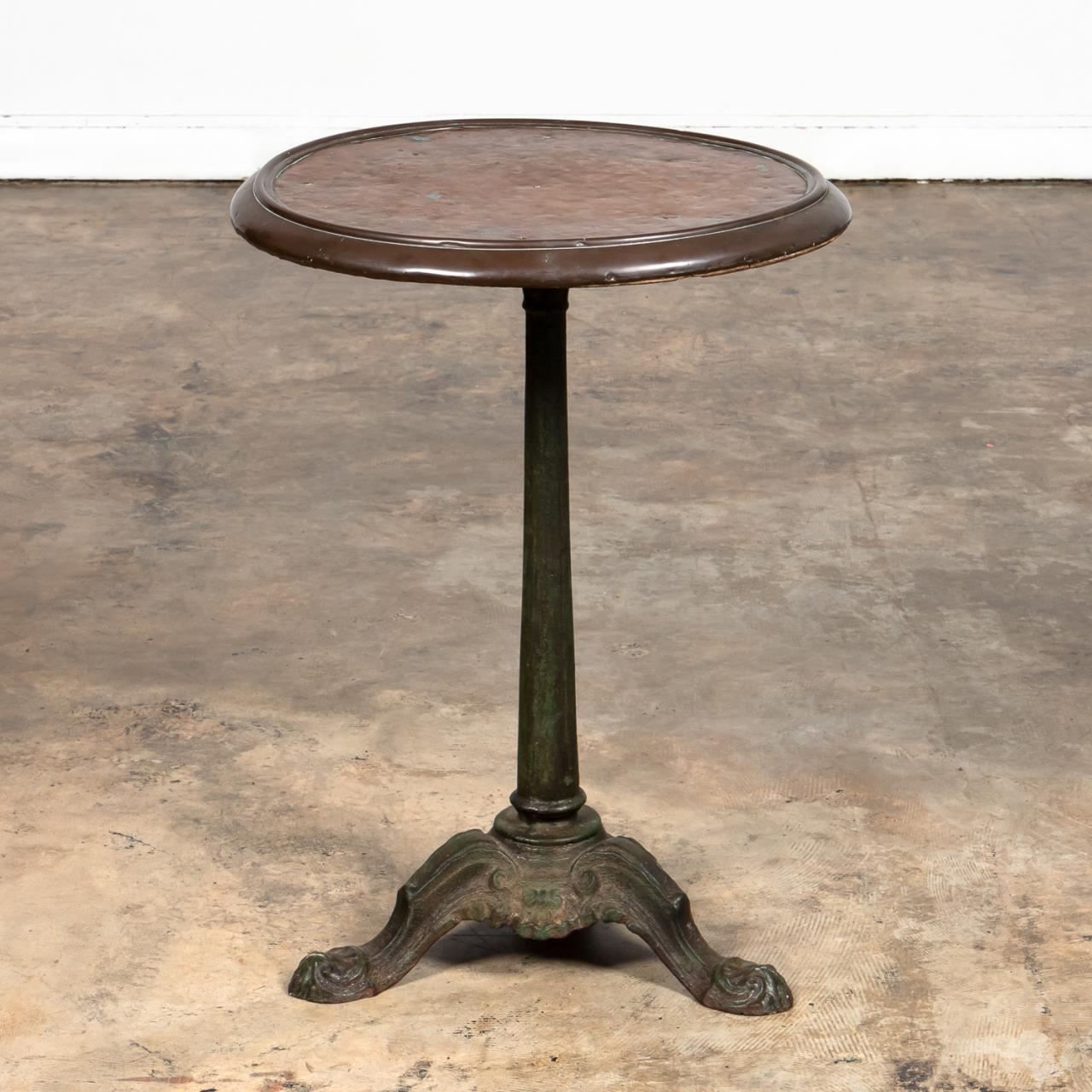 ANTIQUE COPPER IRON PUB TABLE 35e28a