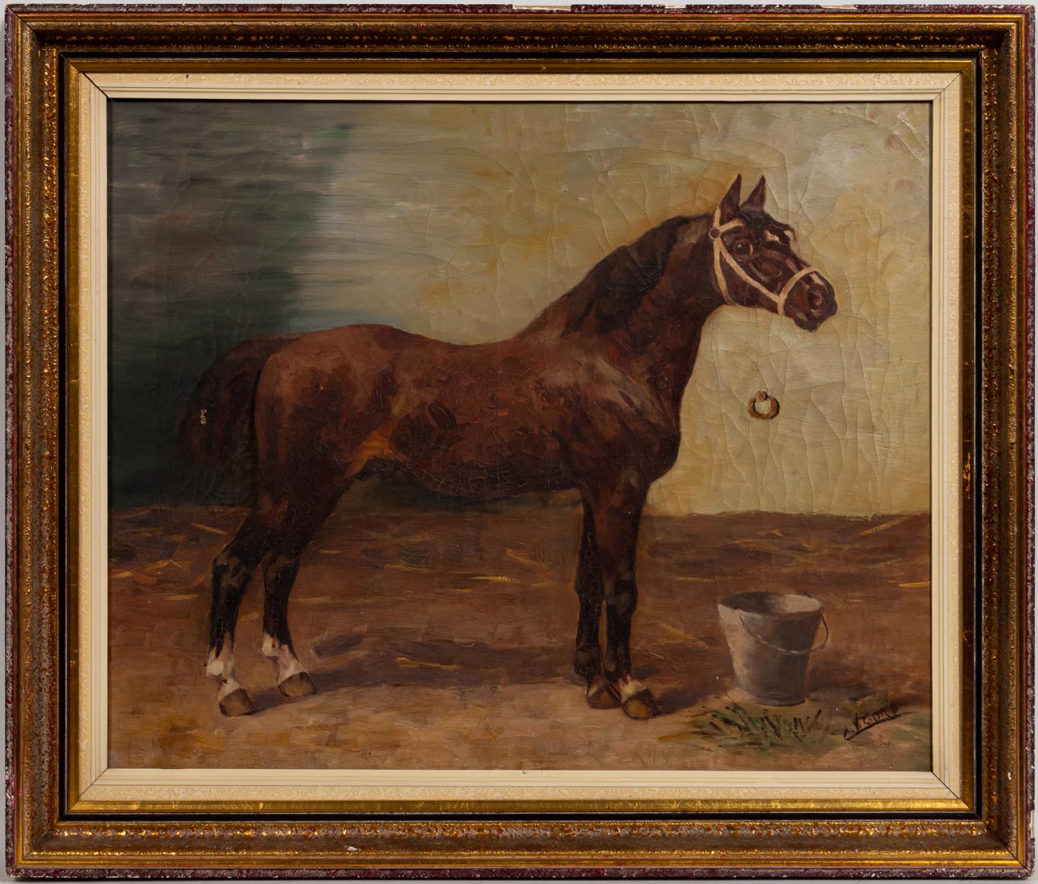 EQUESTRIAN OIL ON CANVAS 19TH 35e29d