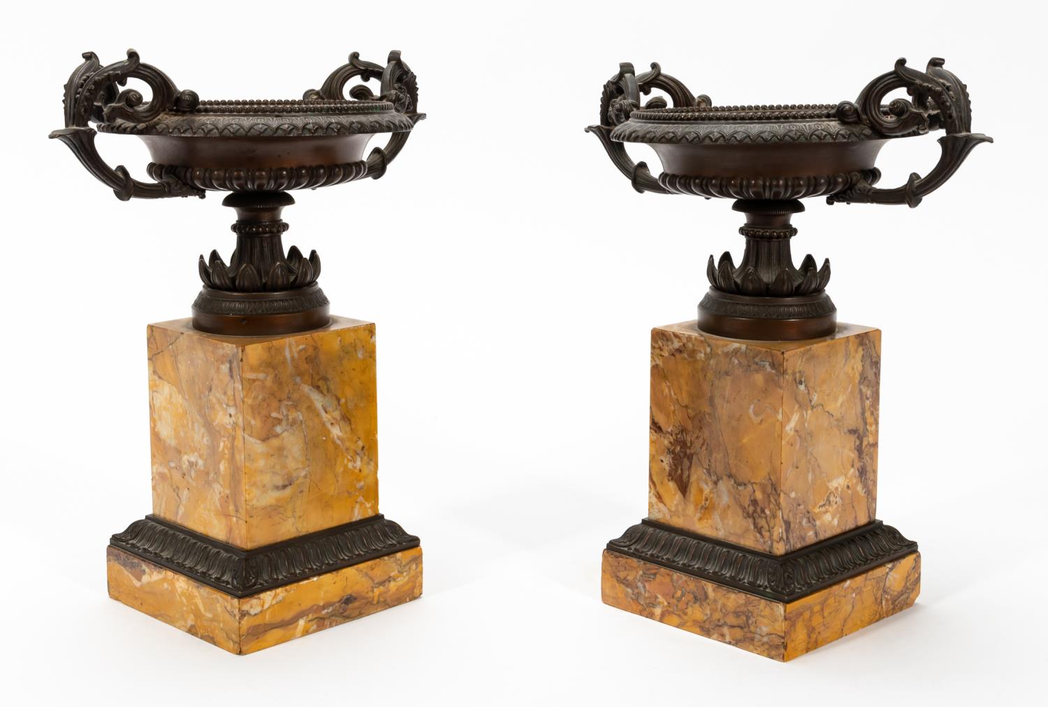 PAIR CHARLES X STYLE BRONZE MARBLE 35e2ac