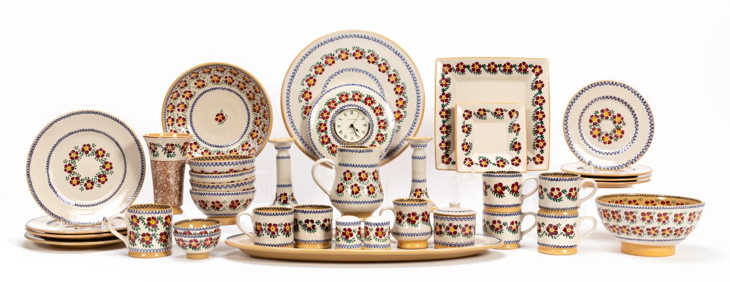 37PC NICHOLAS MOSSE ROSE POTTERY DINNER