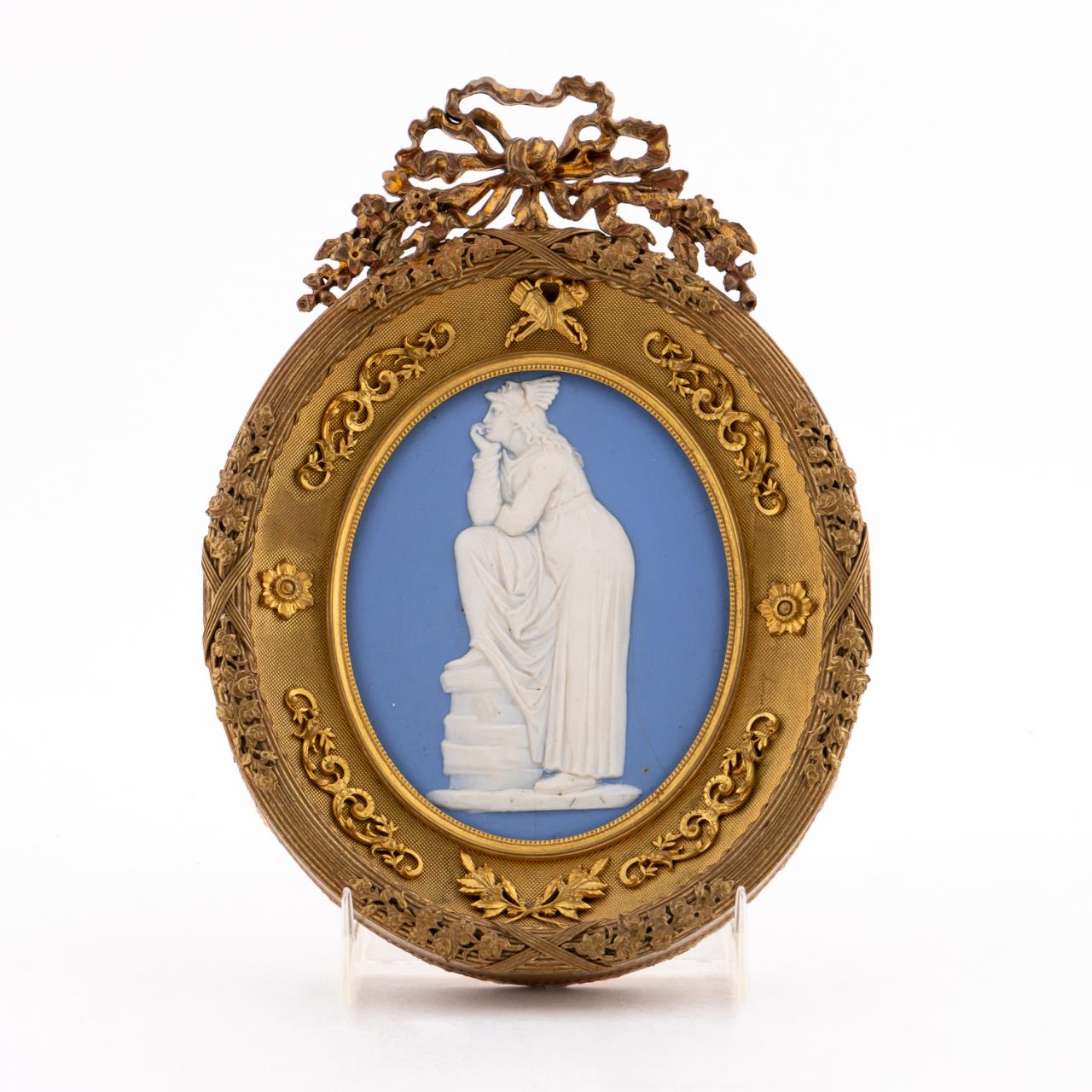 WEDGWOOD BLUE JASPER OVAL PLAQUE IN