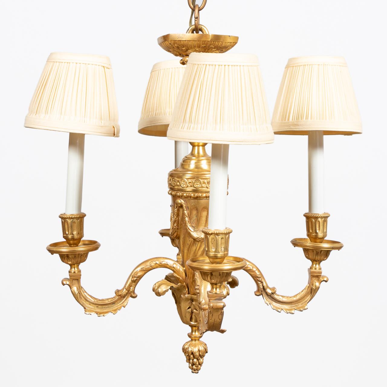 GILT BRONZE NEOCLASSICAL FOUR LIGHT 35e384