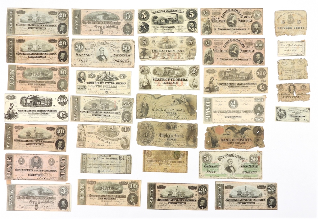 THIRTY-ONE CONFEDERATE AND STATE NOTES