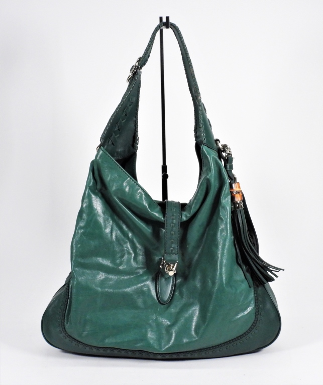 GUCCI EMERALD GREEN LEATHER BAG 35e4f1