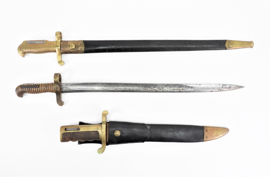 THREE BAYONETS A zouave bayonet with