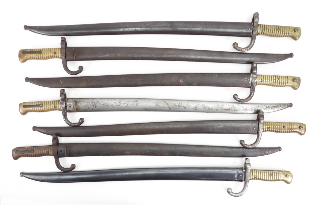 SEVEN FRENCH CHASSEPOT BAYONETS