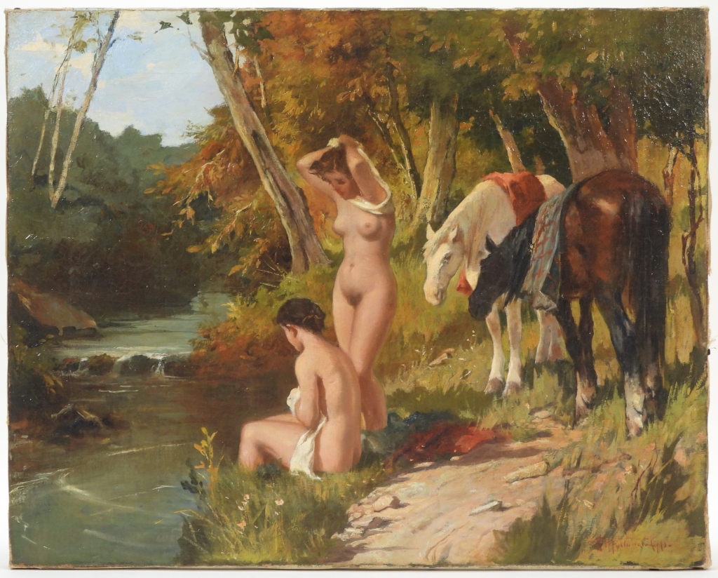 ALDO AFFORTUNATI NUDE BATHERS HORSES 35e5b8