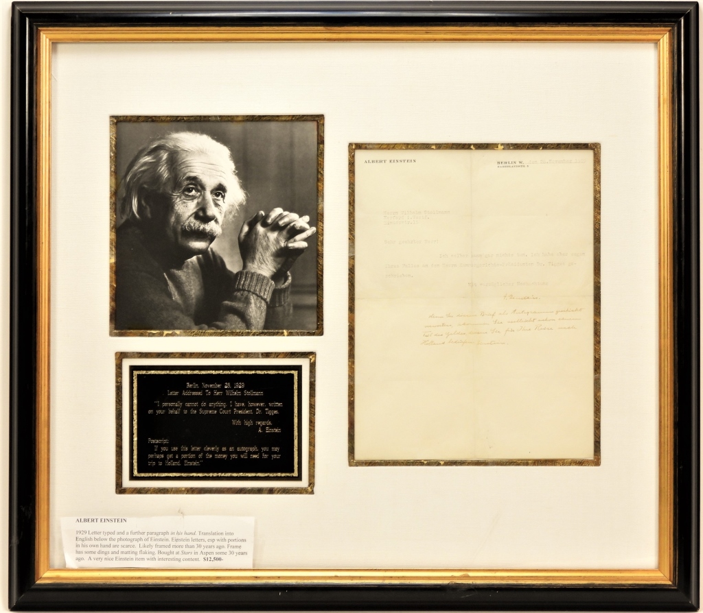 ALBERT EINSTEIN SIGNED AUTOGRAPH LETTER