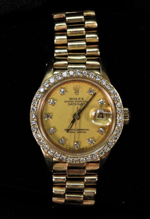 LADY ROLEX 18K GOLD & DIAMOND PRESIDENT