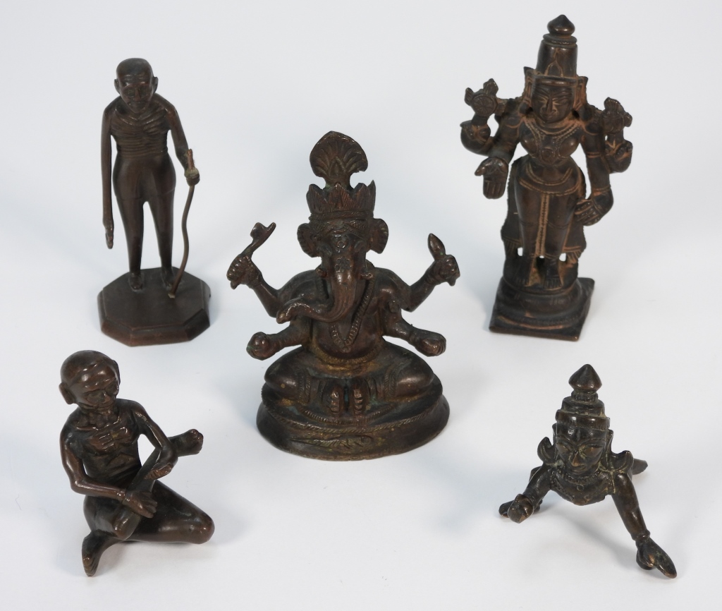 5PC 18 20TH C MINIATURE INDIAN 35e652