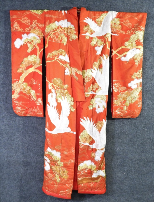 JAPANESE SILK CRANE EMBROIDERED 35e65d