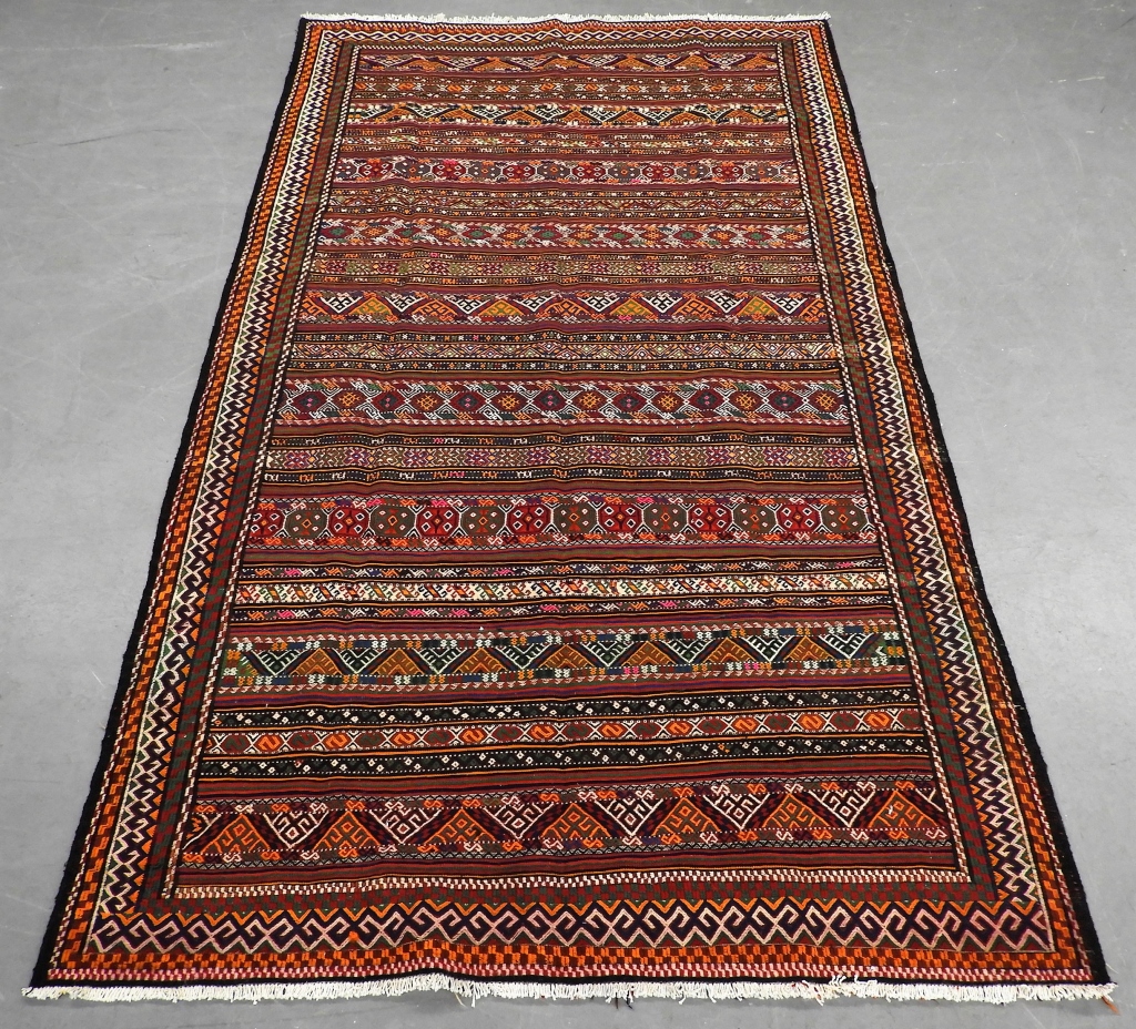 INDIAN STRIPED CARPET RUG India 20th 35e679