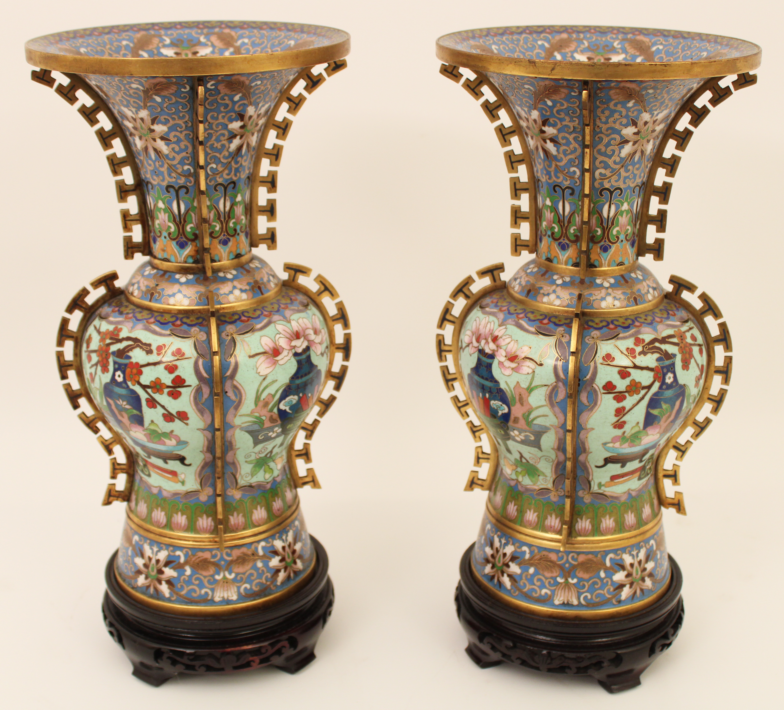 PAIR OF FINE CHINESE CLOISONNE