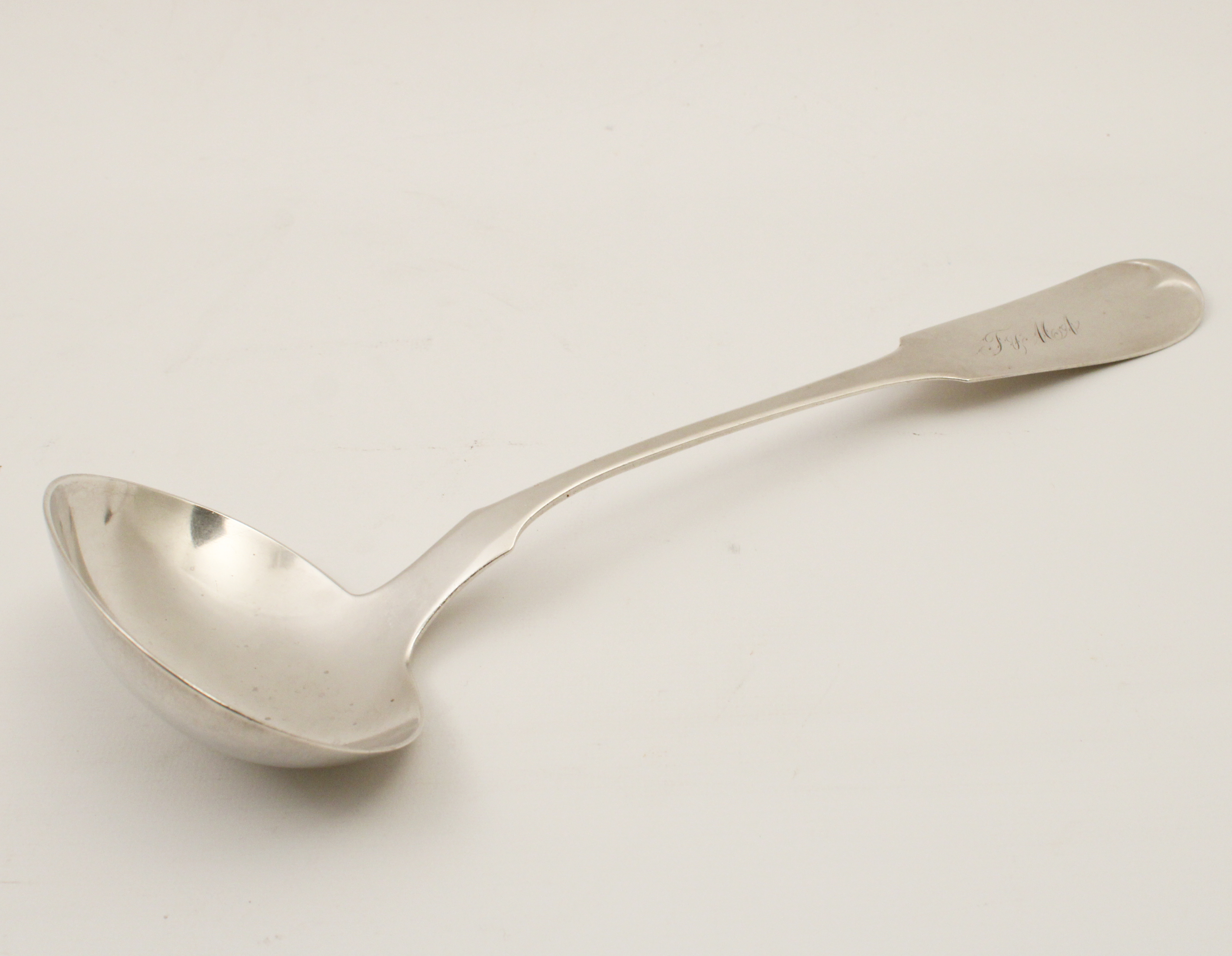 12.5" COIN SILVER LADLE "THOMAS