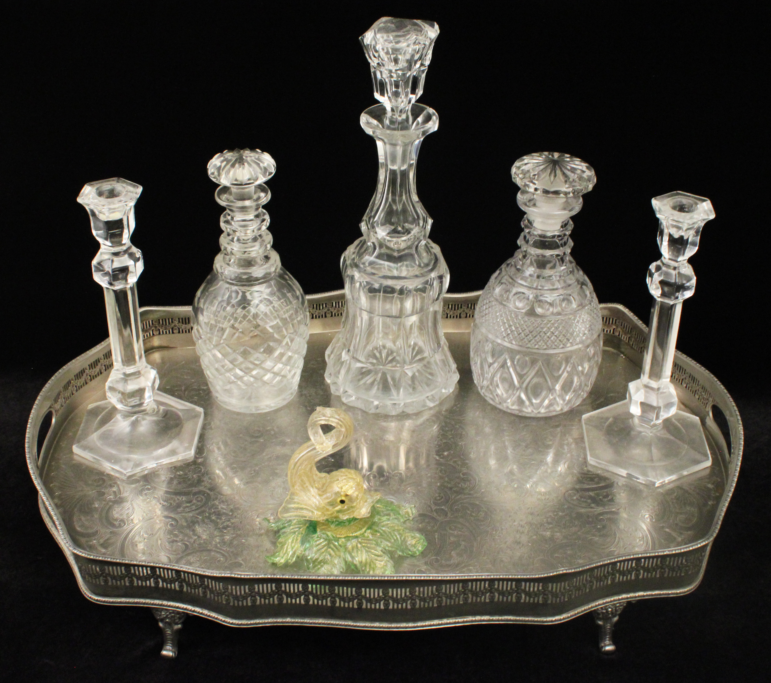 SILVER AND CRYSTAL COCKTAIL SERVICE