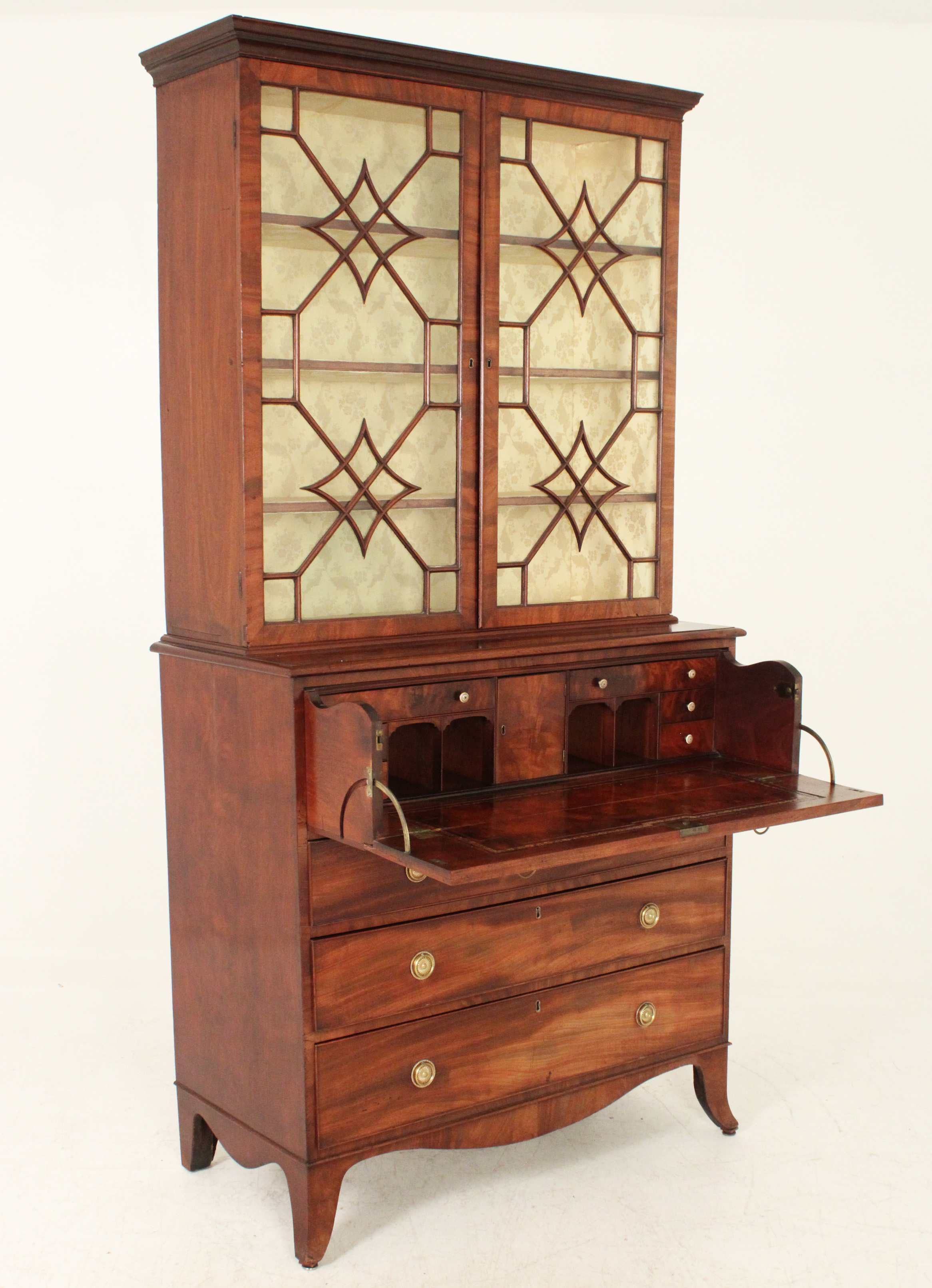 ENGLISH SHERATON BUREAU BOOKCASE