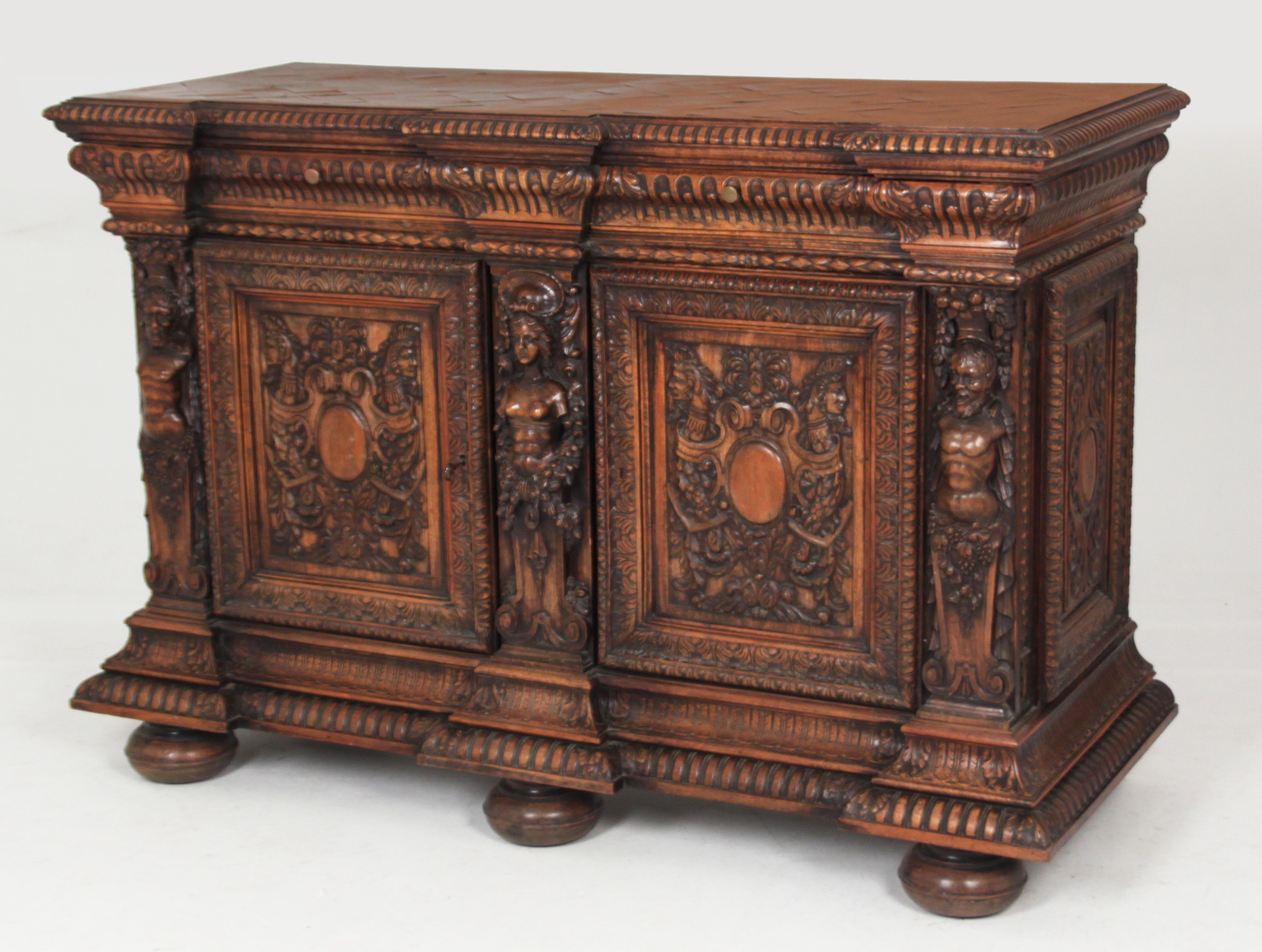 19TH C FRENCH CARVED WALNUT COMMODE 35e75a