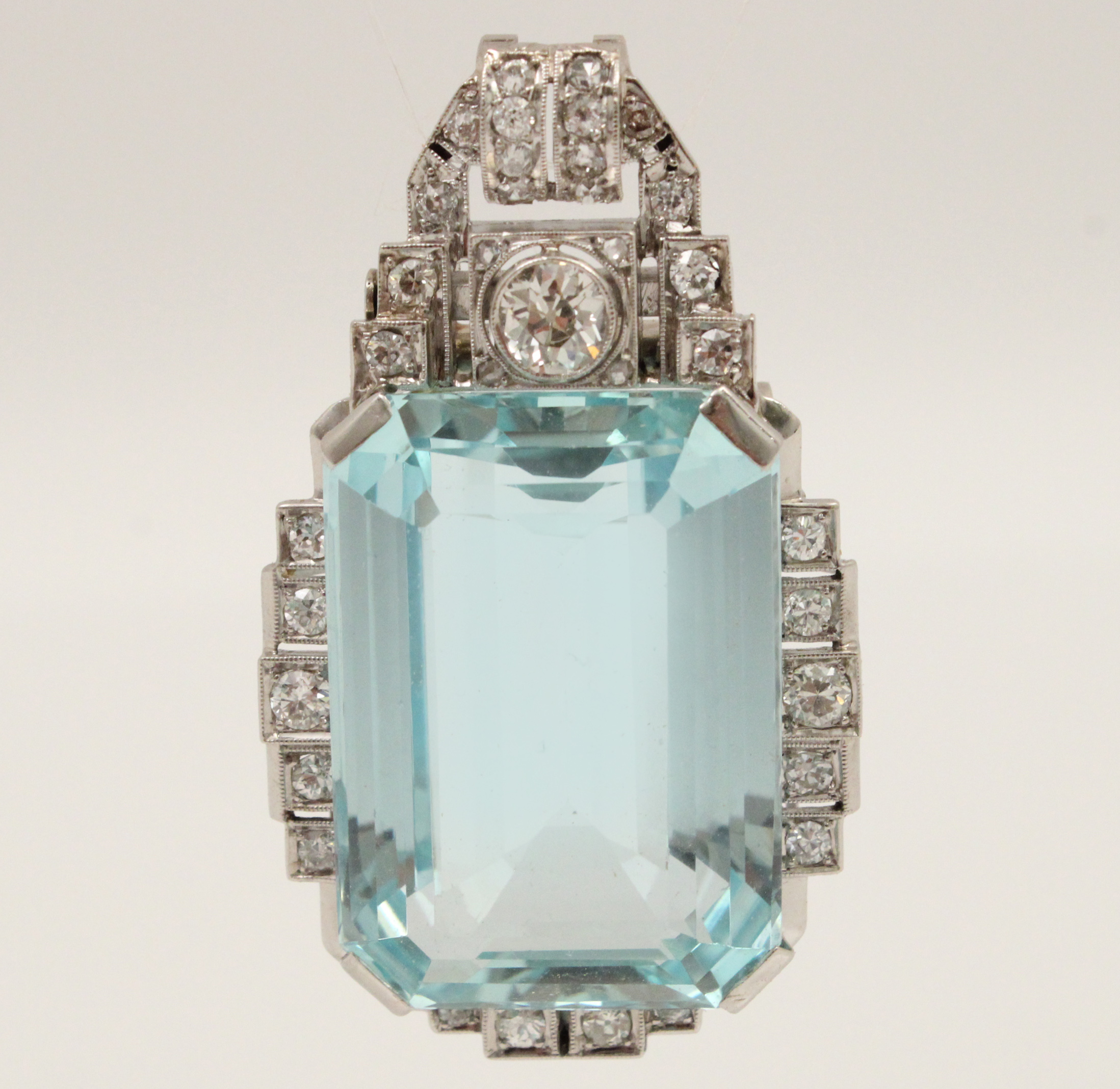 ANTIQUE PLAT 52 07 CT AQUAMARINE 35e756