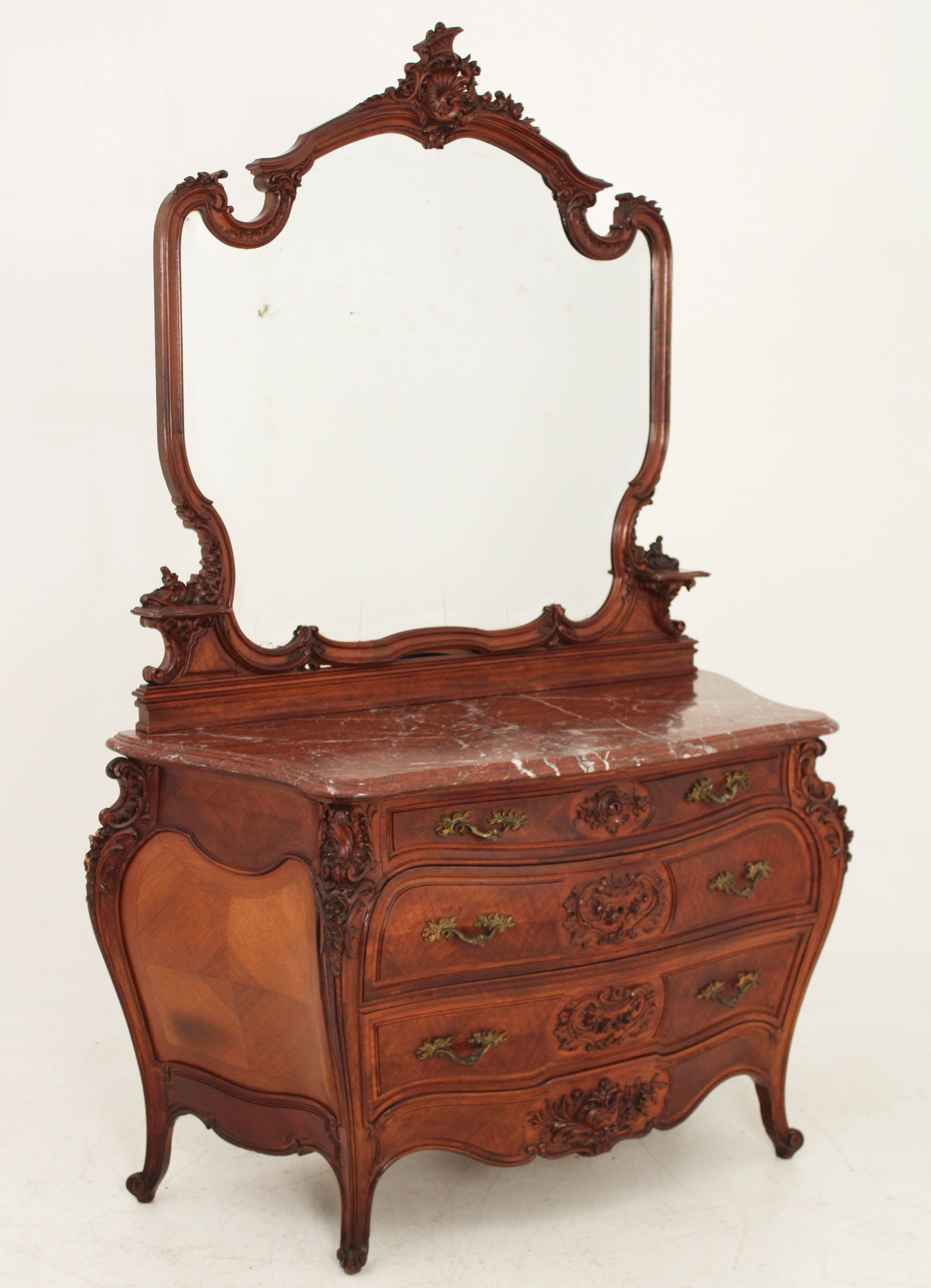 19TH C. FRENCH WALNUT COMMODE AND