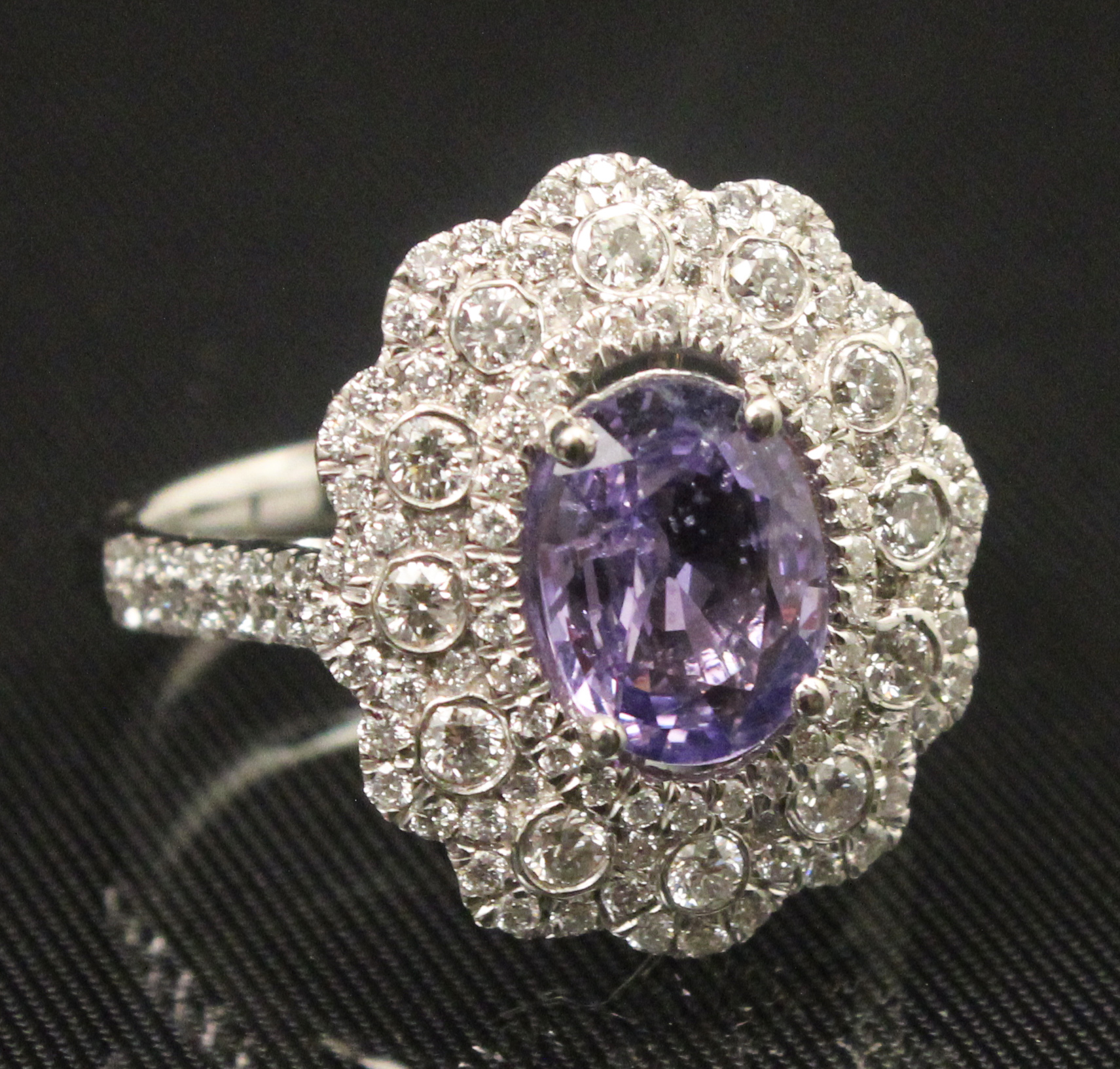 PLATINUM PURPLE SAPPHIRE AND DIAMOND