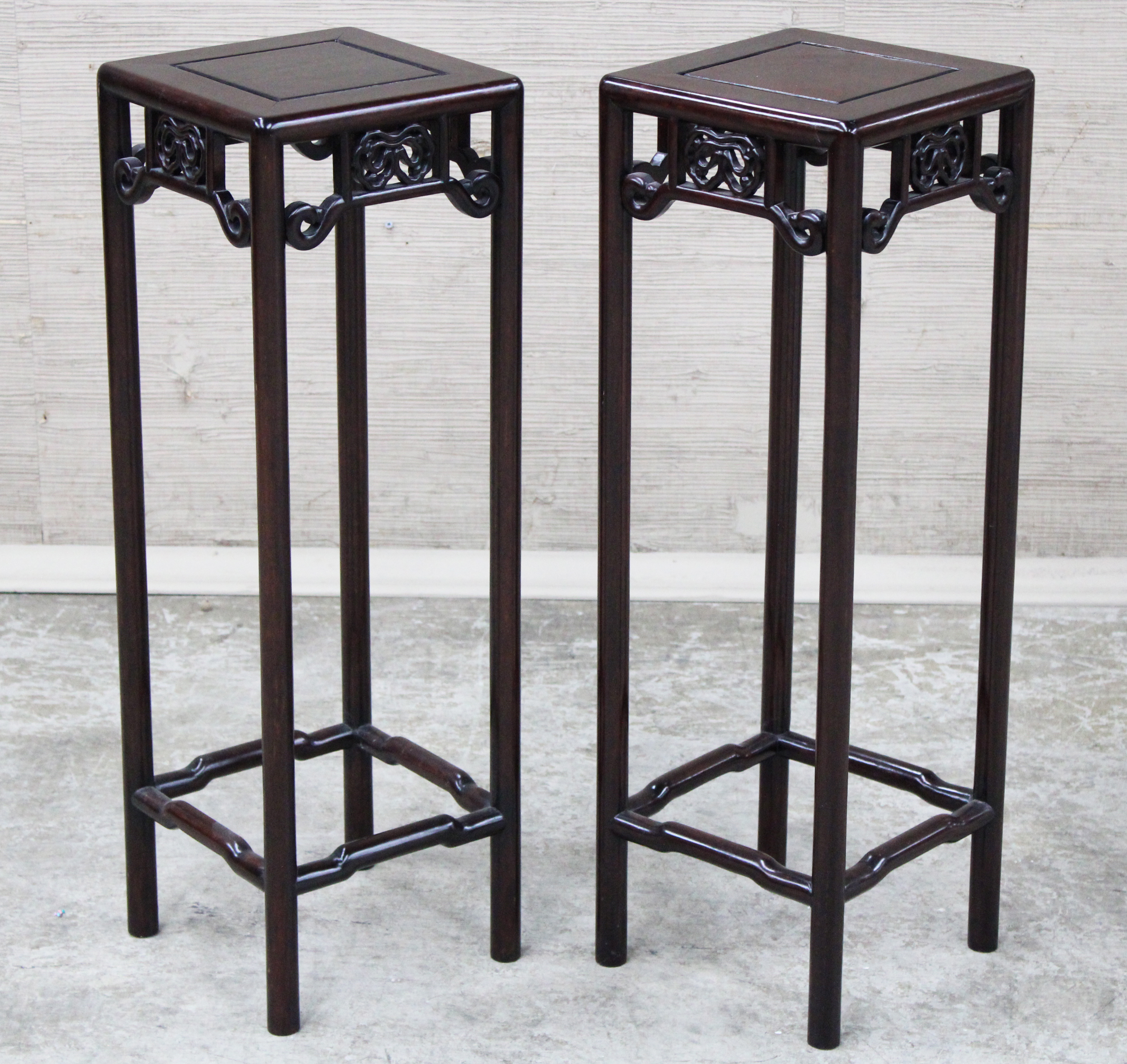 PAIR OF ORIENTAL ROSEWOOD PEDESTALS