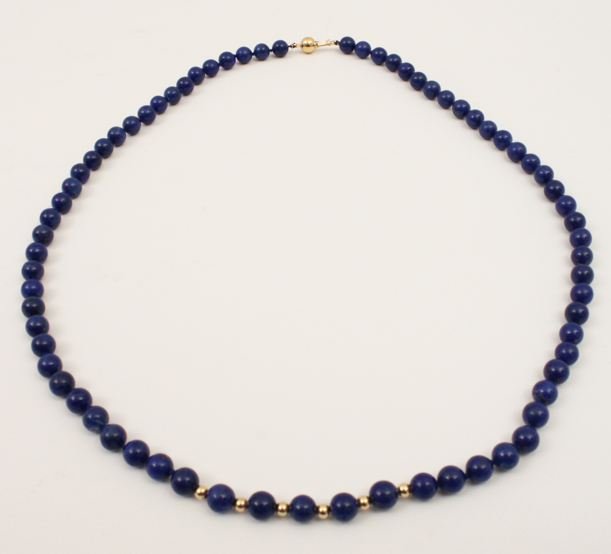 26" LAPIS SPHERE FORMED CHAIN,